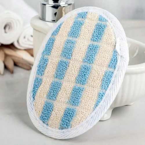 Мочалка х/б овальная M002, 11x15 см