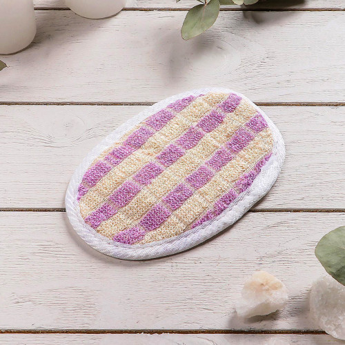 Мочалка х/б овальная M002, 11x15 см