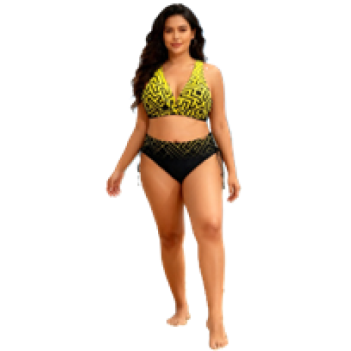 Купальник раздельный K26399 салатовый / розовый