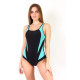 Купальник спортивный слитный SNZ18040 чёрно-бирюзовый для моря и бассейна